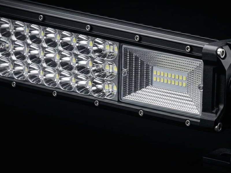 Barre LED droite triple rangée haute puissance Next‑Tech, optiques combo spot et flood pour 4x4 et rallye off-road