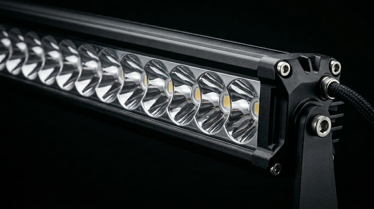 Rampe LED incurvée simple rangée Next‑Tech pour 4x4 et SUV, optiques haute puissance, design aérodynamique