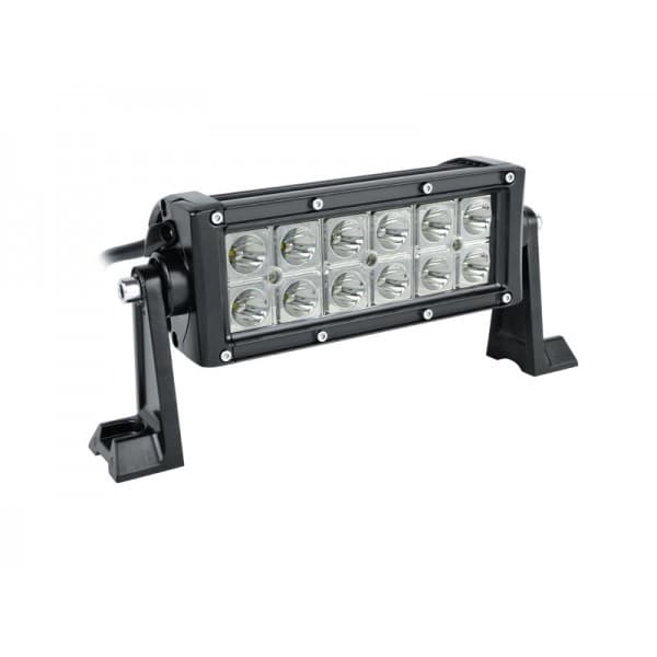 Barre LED 36w 19cm droite double rangée - vue de face allumée 36W IP68
