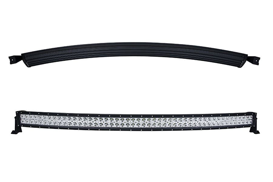 Vue de dessus et de face de la barre LED 300W FLEX 1350mm double rangée combo