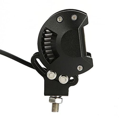 Vue arrière du feu LED moto 18W dissipateur aluminium et système de fixation rail