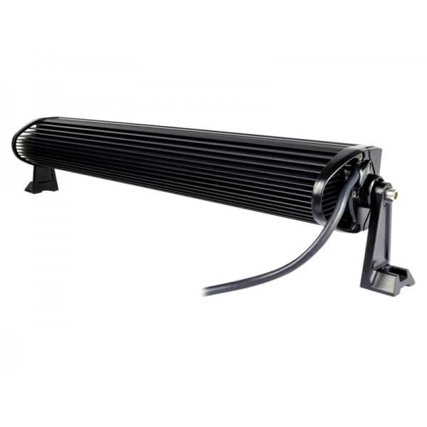Barre LED rallye 550mm vue arrière, dissipateur aluminium nervuré et câble d'alimentation 10/32V