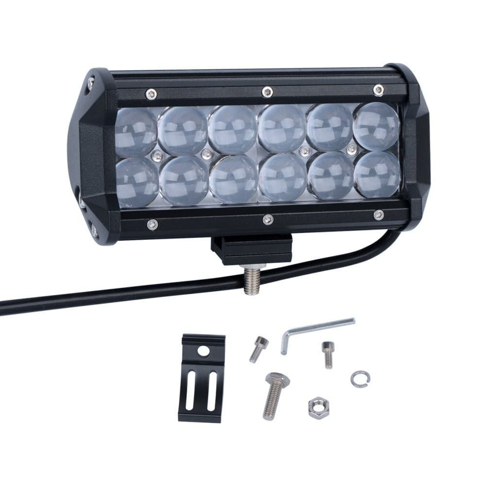 Rampe LED 4D 36W 12 LEDs avec kit de montage complet, support, visserie et clé Allen fournis