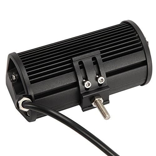 Vue arrière rampe LED 36W 180mm avec dissipateur aluminium nervuré et support de fixation réglable