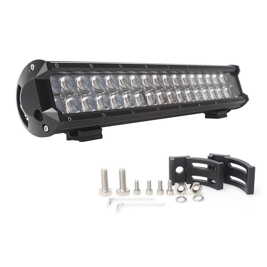 Rampe longue portée LED 108W avec kit de fixation, vis et supports de montage pour véhicule 4x4