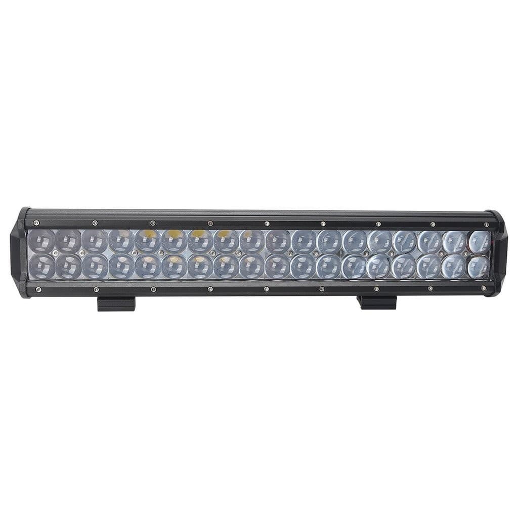 Rampe LED 4D 108W vue de face, double rangée de 36 leds CREE avec lentilles transparentes