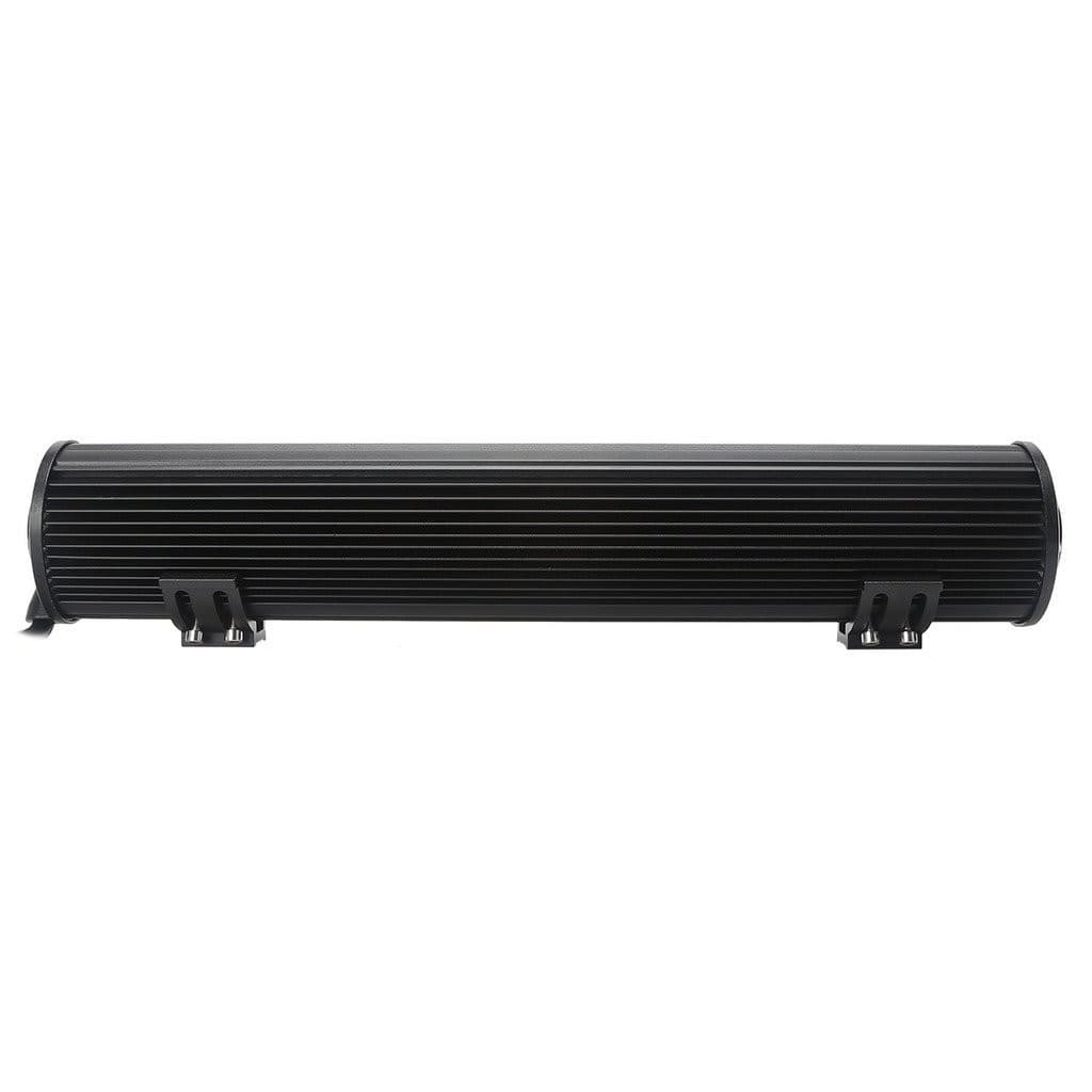 Vue arrière de la rampe LED 108W 435mm, dissipateur aluminium nervuré et pattes de fixation