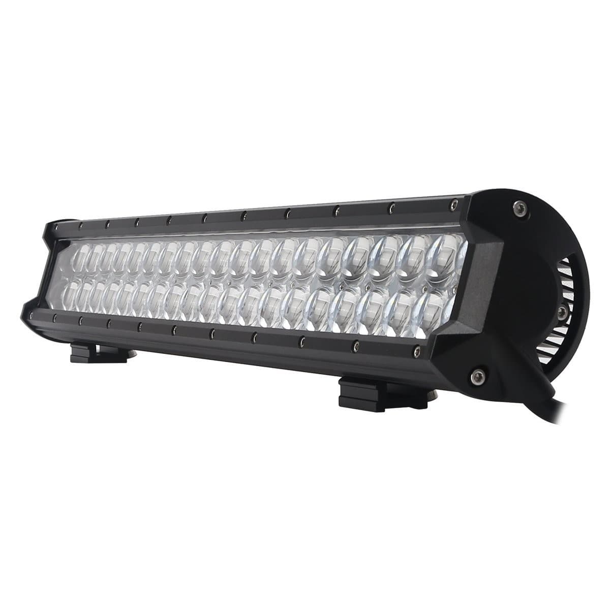 Barre LED 4D 510mm vue latérale angle, boîtier aluminium noir avec dissipateur ventilé