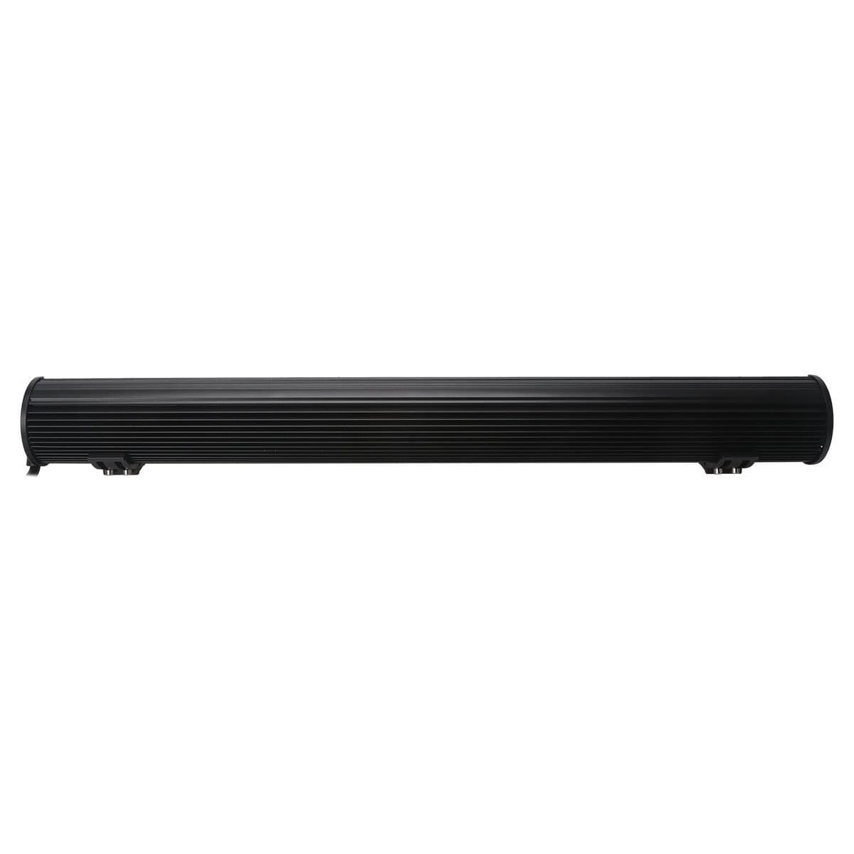 Vue arrière de la rampe LED 180W, boîtier aluminium nervuré noir avec pattes de fixation intégrées