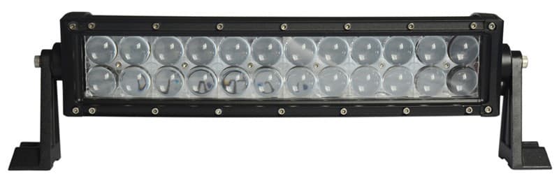 Barre LED CREE 72W 345mm vue de face éteinte montrant double rangée de 24 optiques 4D