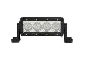 Barre LED 4x4 40W 4 LEDs CREE vue de face, optiques rondes faisceau concentré, rampe 240mm