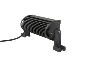 Rampe LED 4x4 40W vue arrière, dissipateur aluminium noir et câble d'alimentation 10-32V