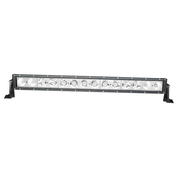 Barre LED 4x4 180W 18 leds CREE vue de face éteinte, optiques dual faisceau spot et flood sur 960 mm
