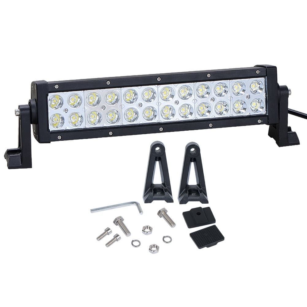 Barre LED SSV 72W 345mm de face avec kit de montage complet, boulons, équerres et entretoises caoutchouc
