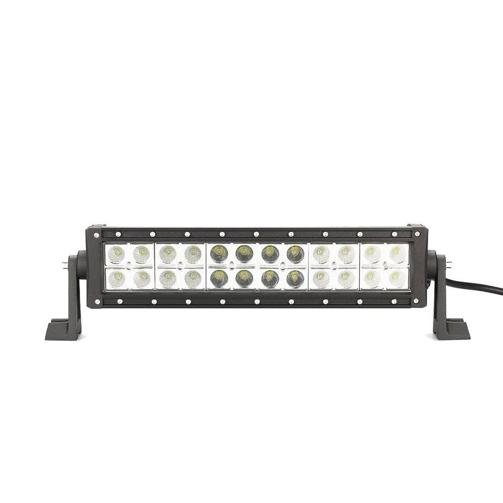 Rampe LED quad 24 LEDs vue frontale symétrique, faisceau spot flood combo 345mm pour SSV