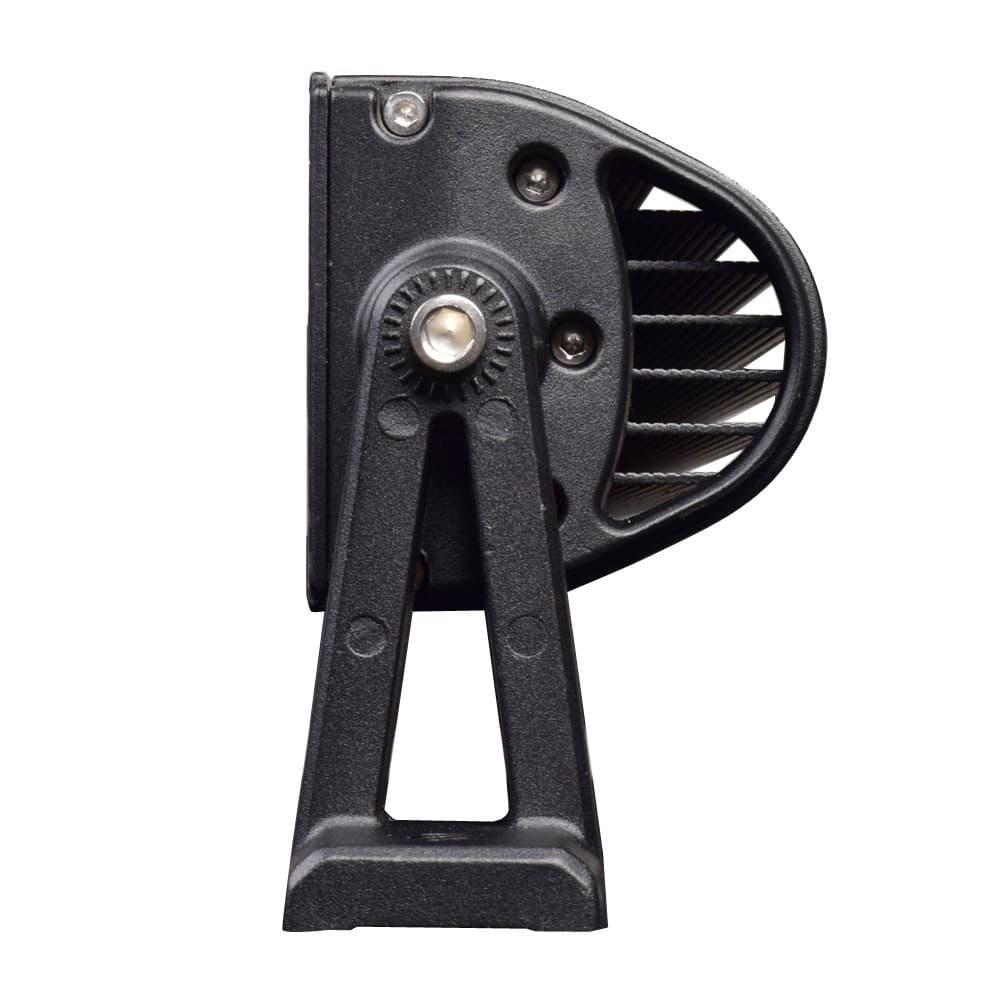 Détail du support latéral orientable de la rampe LED quad 240W, vis de réglage et dissipateur