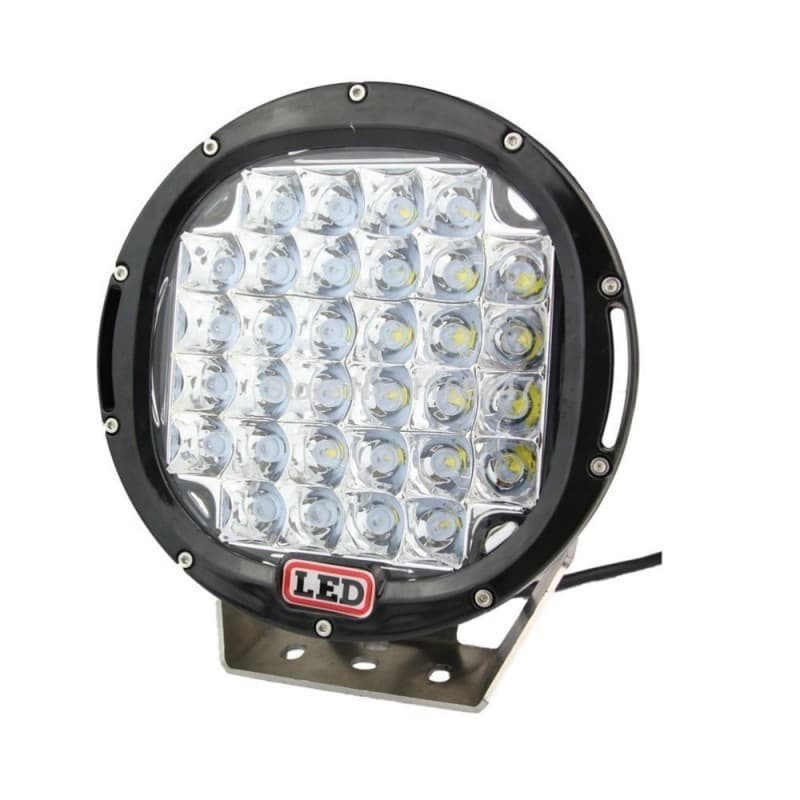 Phare de travail 185W 37 LEDs CREE vue de face boîtier aluminium noir 230mm