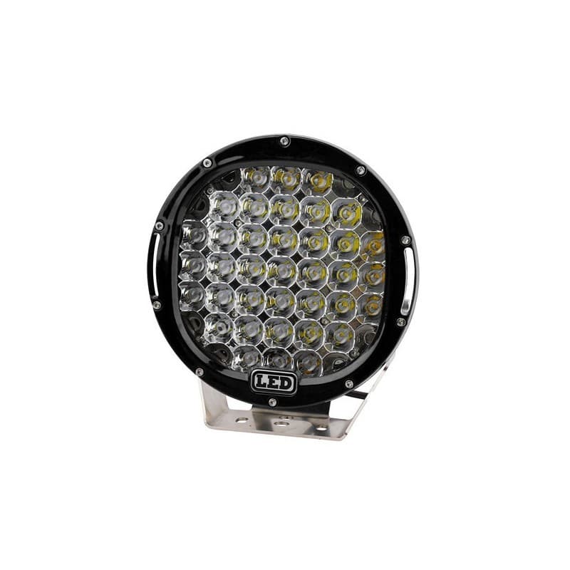 Projecteur LED auto 185W faisceau concentré vue frontale optiques claires
