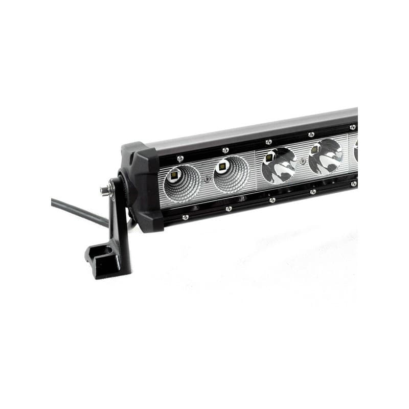 Rampe LED DAKAR 270mm gros plan sur les optiques et la fixation rail latérale