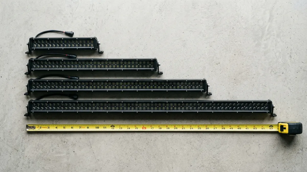 Comparaison de la puissance lumineuse entre différentes barres LED sur un 4x4 de nuit
